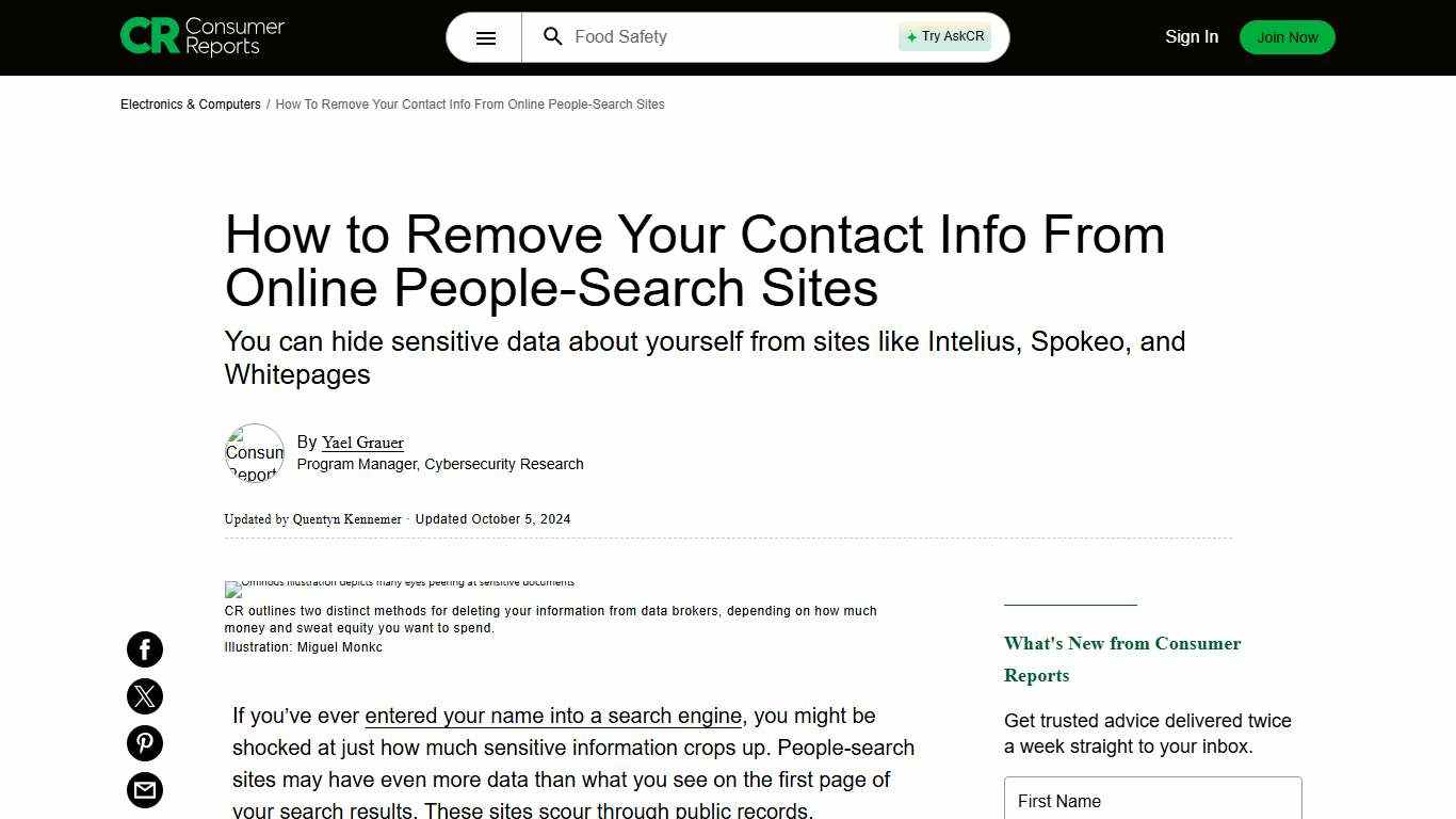 Delete Your Information From People-Search Sites - Consumer Reports